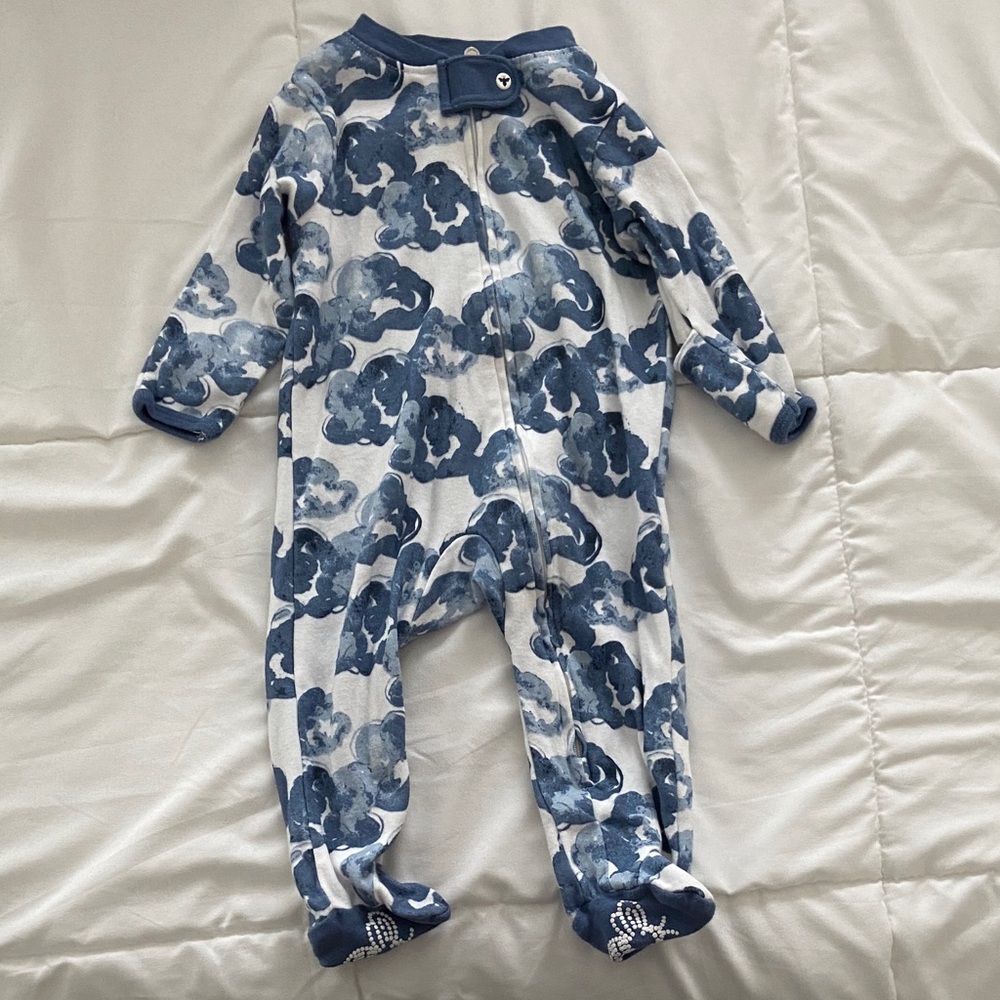 Burt’s Bees Baby Boy Cloud Print Kids One Piece Sleeper